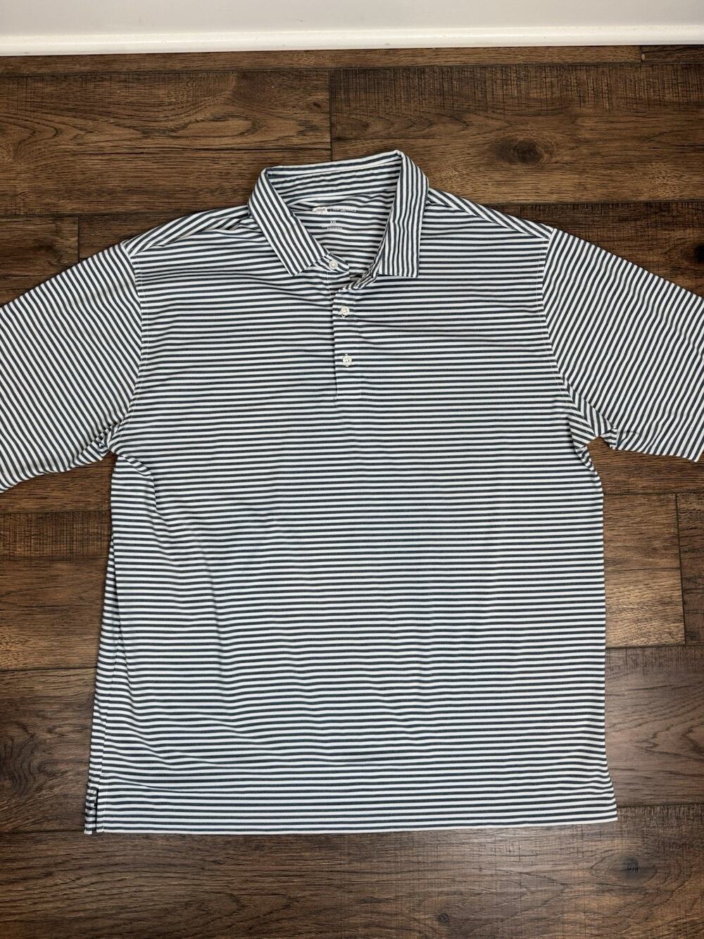 Onward Reserve Performace Polo Men’s XXL Stripped Blue White Gray Shirt